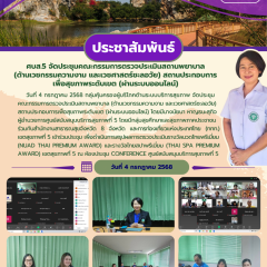 ศบส.5 จัดประชุม คณะกรรมการตรวจประเมินสถานพยาบาล (ด้านเวชกรรมความงาม และเวชศาสตร์ชะลอวัย)  สถานประกอบการเพื่อสุขภาพระดับเขต
