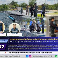 ร่วมประชุมตรวจรับพัสดุงานก่อสร้างระบบบำบัดน้ำเสียสระเติมอากาศ  ขนาด 60 ลูกบาศก์เมตรต่อวัน (งวดสุดท้าย) โรงพยาบาลสะบ้าย้อย จังหวัดสงขลา