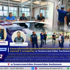 ศบส.12 ร่วมตรวจรับงานปรับปรุงซ่อมแซมห้องจ่ายยาและลานให้บริการอาคารผู้ป่วยนอก งวดงานที่ 2 (งวดสุดท้าย) ณ โรงพยาบาลสะบ้าย้อย จังหวัดสงขลา