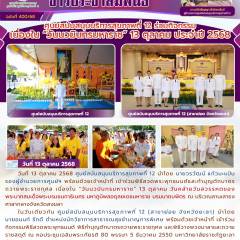 ศูนย์สนับสนุนบริการสุขภาพที่ 12 ร่วมกิจกรรม เนื่องใน “วันนวมินทรมหาราช” 13 ตุลาคม ประจำปี 2568