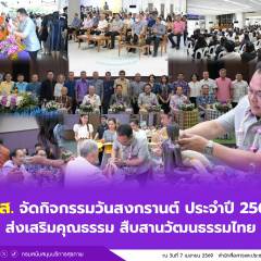 กรม สบส. จัดกิจกรรมวันสงกรานต์ ประจำปี 2569 ส่งเสริมคุณธรรม สืบสานวัฒนธรรมไทย