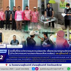 ศบส.12 ลงพื้นที่ตรวจวิศวกรรมความปลอดภัย เพื่อตรวจมาตรฐานวิศวกรรมการแพทย์ (ด้านวิศวกรรมความปลอดภัยและสิ่งแวดล้อม) โรงพยาบาลสุไหงปาดี จังหวัดนราธิวาส
