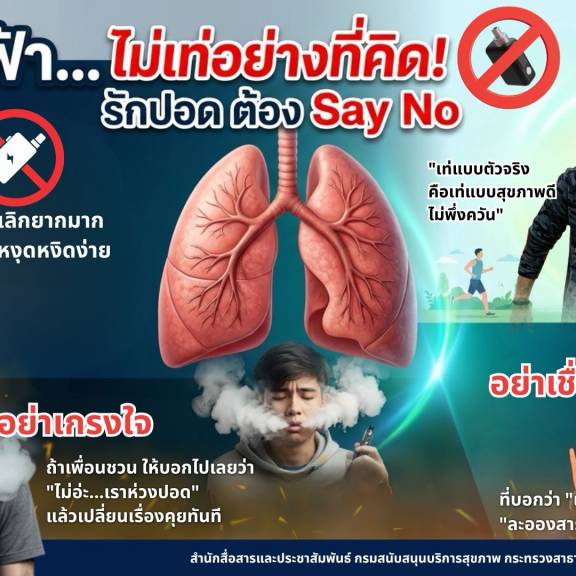 บุหรี่ไฟฟ้า...ไม่เท่อย่างที่คิด! รักปอด ต้อง Say No
