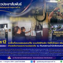 ศบส.12 ลงพื้นที่ตรวจสอบและแก้ไข ระบบไฟฟ้าหลัก–ไฟฟ้าสำรอง เพิ่มความมั่นคงด้านพลังงานและความปลอดภัย ณ ทัณฑสถานบำบัดพิเศษสงขลา