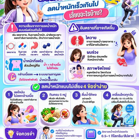 ลงลิฟต์ทางลัด ลดน้ำหนักเร็วเกินไป เสี่ยงอะไรบ้าง?