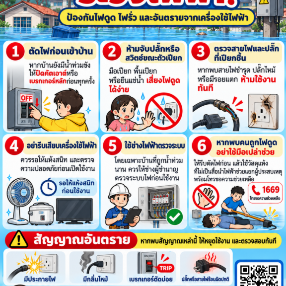 หลังน้ำท่วม ระวัง!! ไฟฟ้า