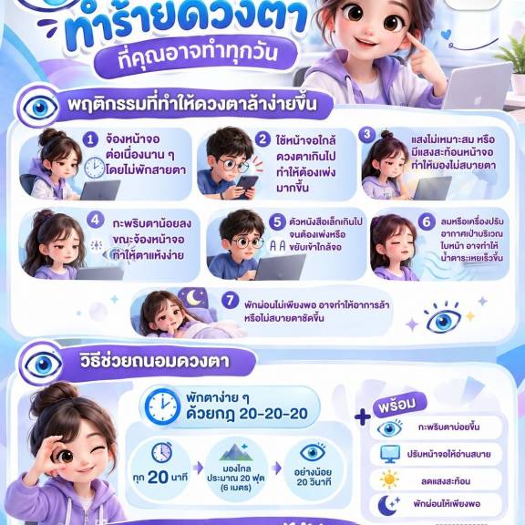 เช็กพฤติกรรม ทำร้ายดวงตา ที่คุณอาจทำทุกวัน
