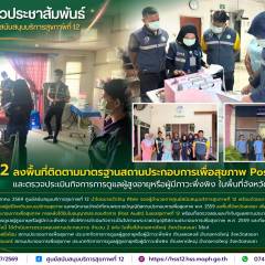 ศบส.12 ลงพื้นที่ติดตามมาตรฐานสถานประกอบการเพื่อสุขภาพ Post Audit และตรวจประเมินกิจการการดูแลผู้สูงอายุหรือผู้มีภาวะพึ่งพิง ในพื้นที่จังหวัดสงขลา